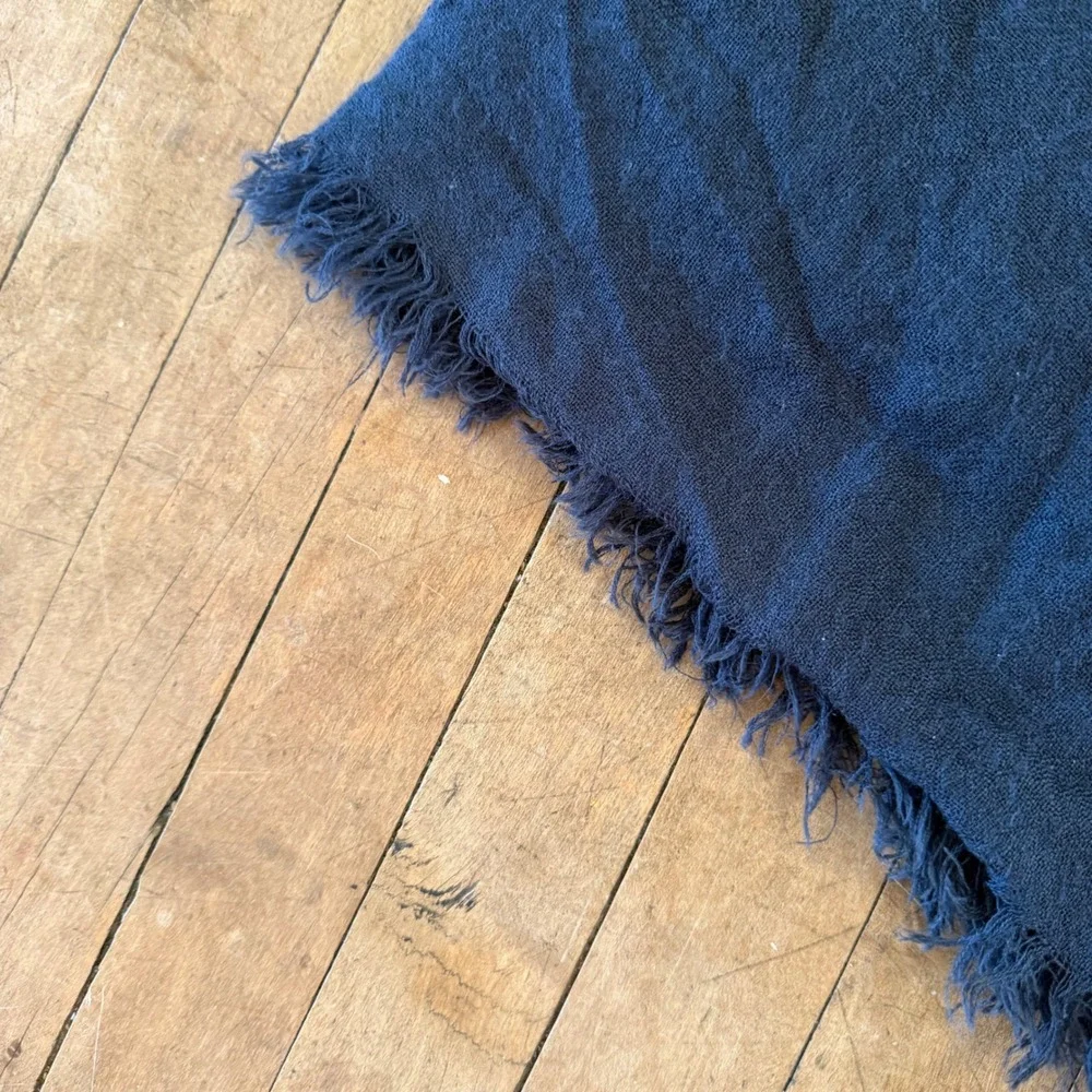 Lululemon Mudra‎ Scarf Deep Coal Frayed Ends Bamboo Rayon Woven 50